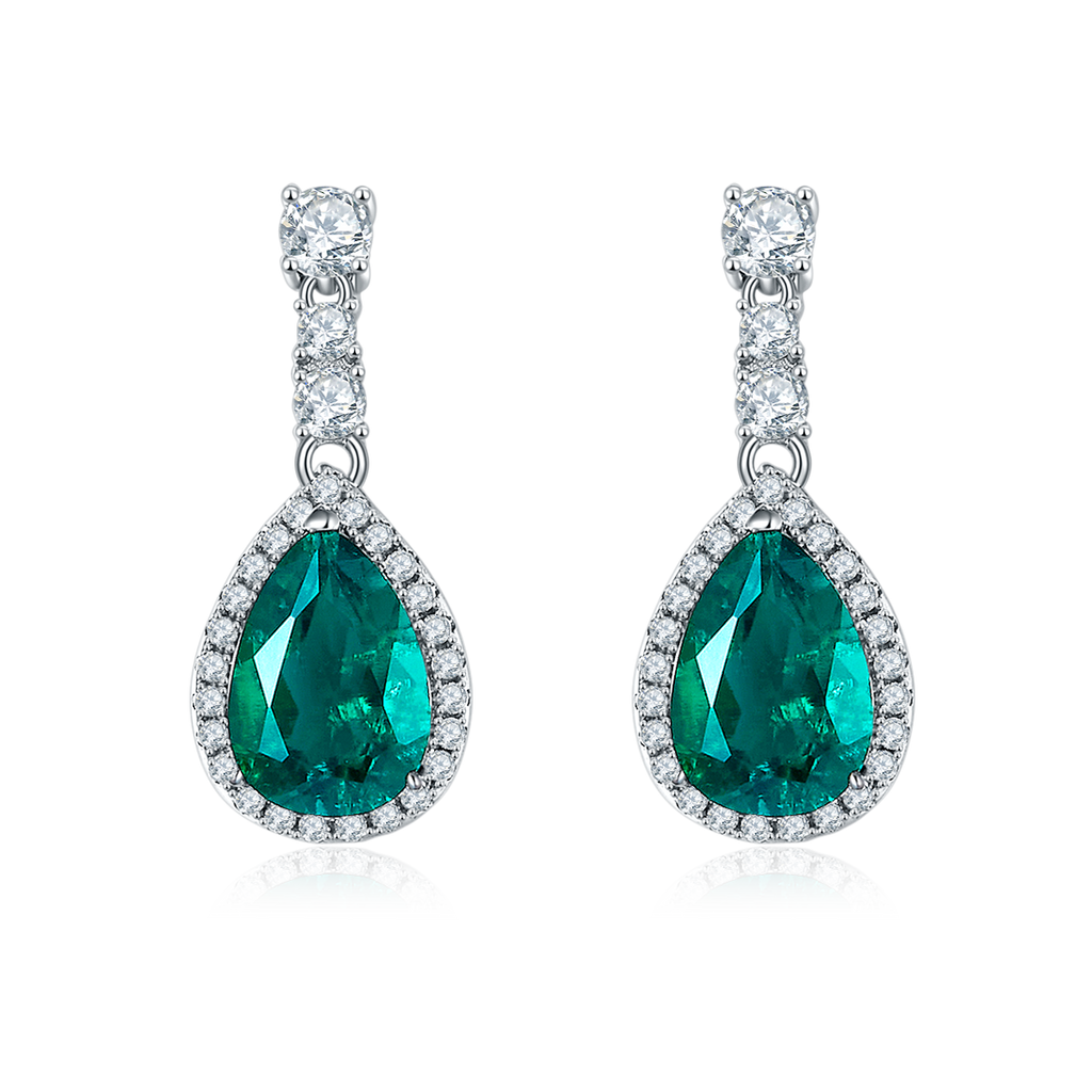 S925 Boucles d'oreilles d'angle en argent sterling Teardrop