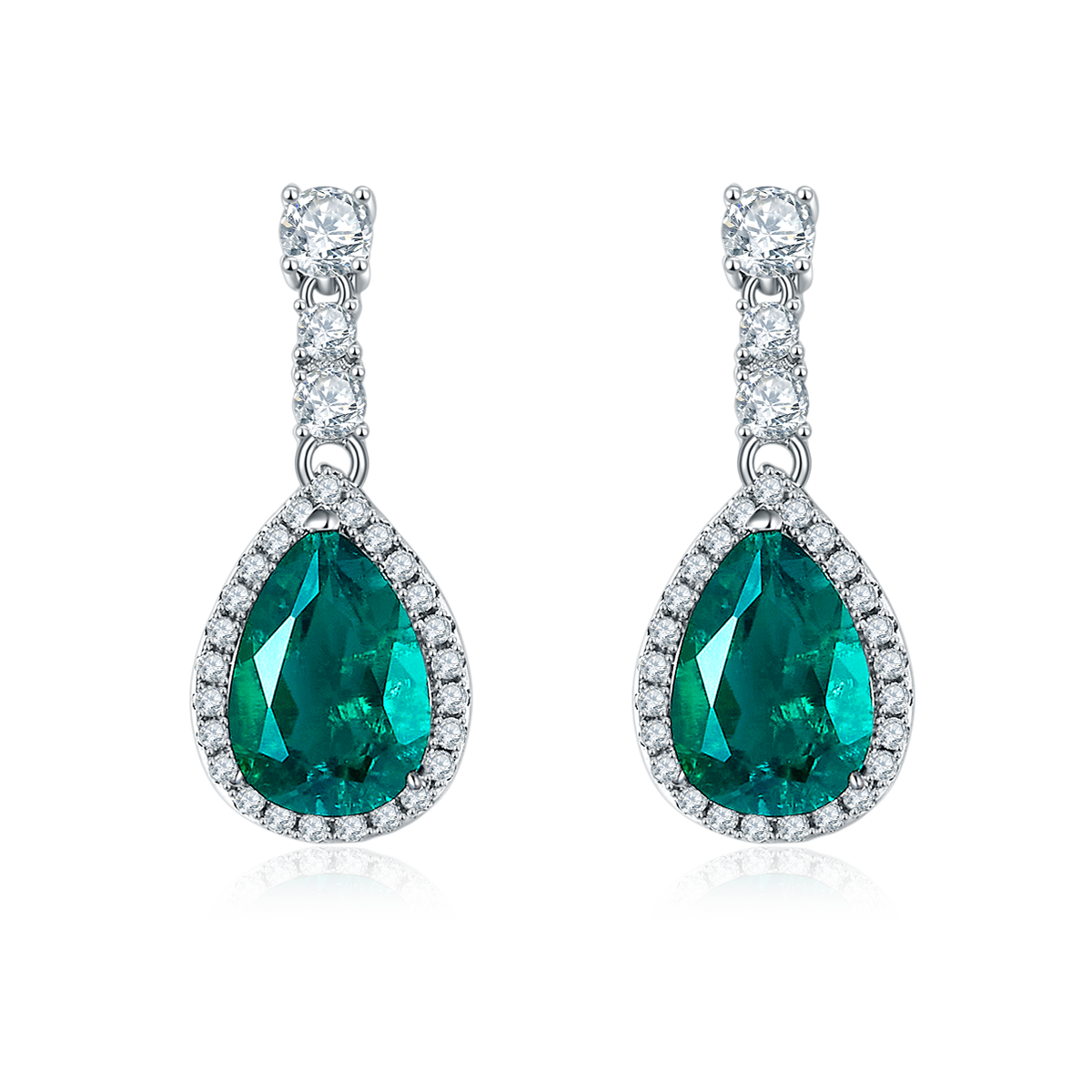 S925 Boucles d'oreilles d'angle en argent sterling Teardrop