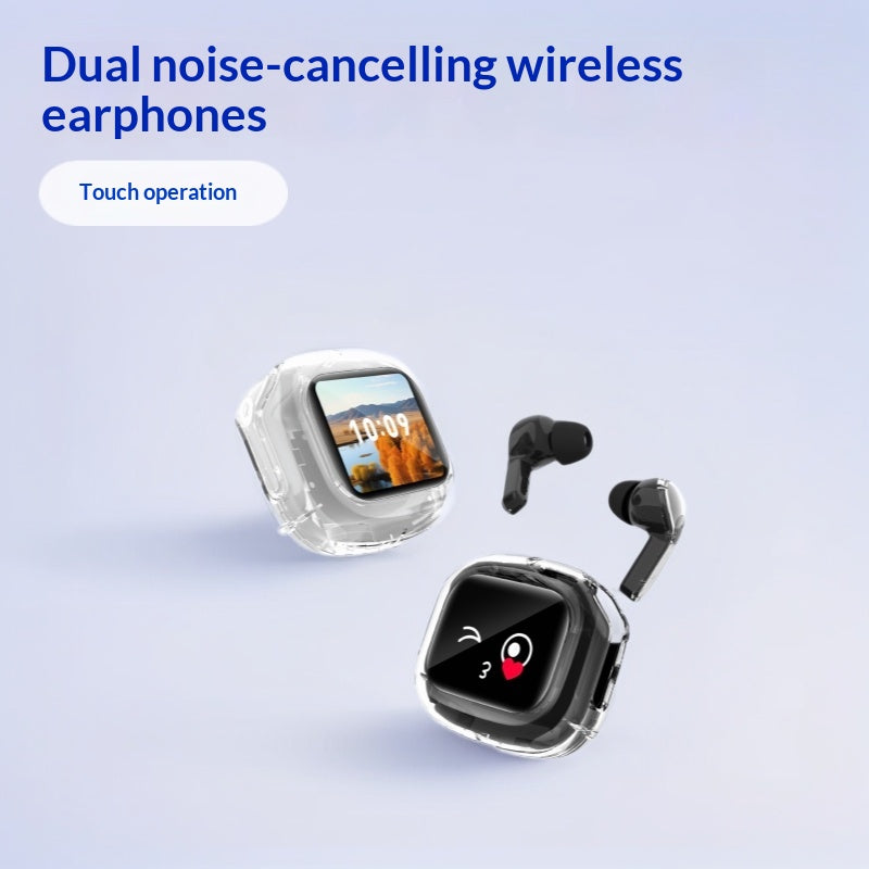 Double annulation de bruit Ecouteurs sans fil dans l'oreille casque Bluetooth avec une batterie ultra longue