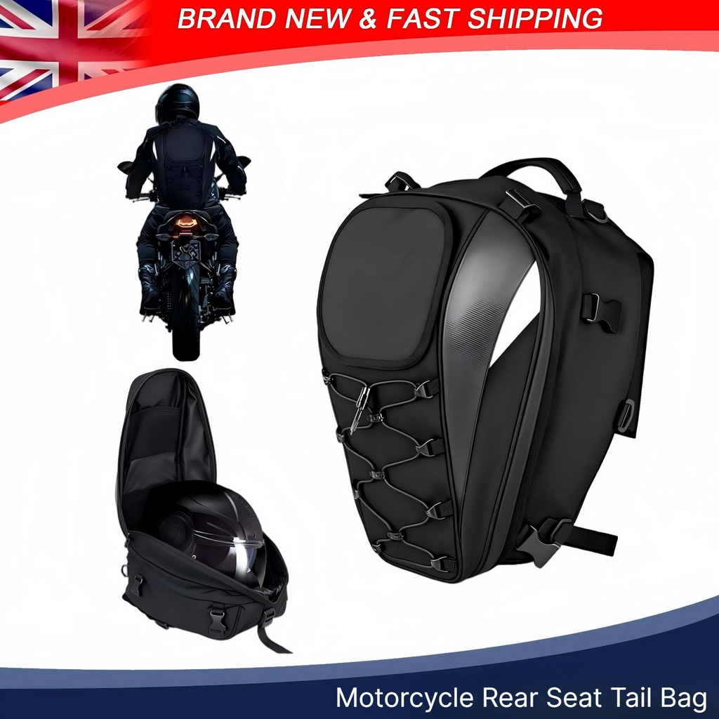 Siège arrière de moto Tail Bag Bagage de moto Sac à dos de rangement de casque gris