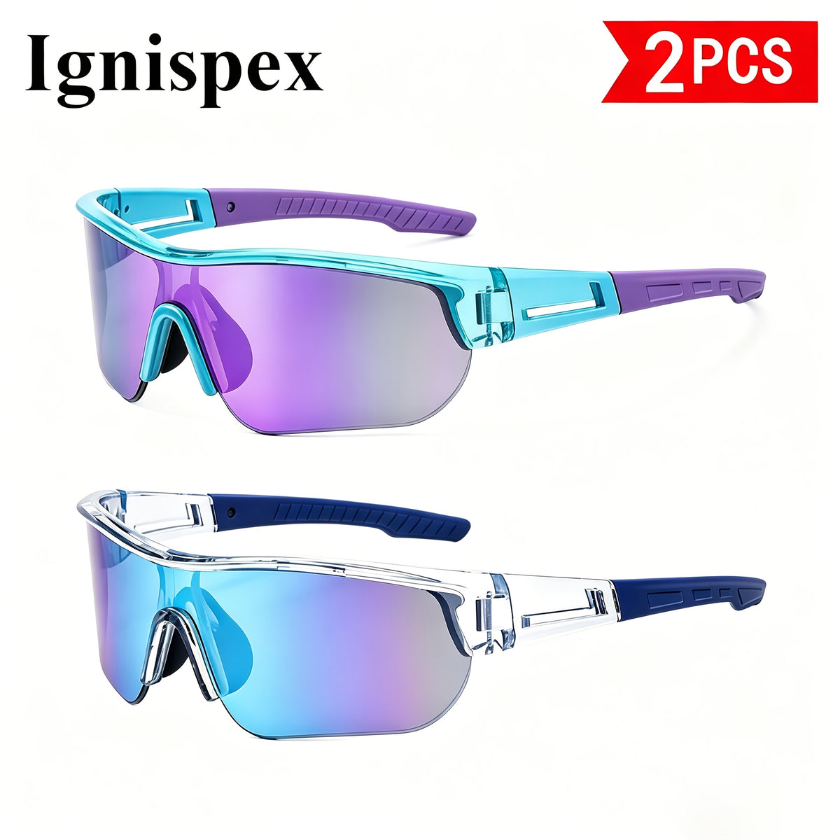 Lunettes de soleil sport 2 Pack pour hommes et femmes