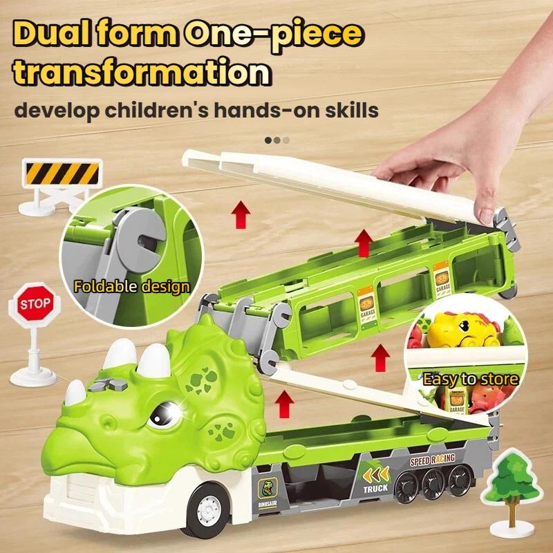Jouet de rangement de piste pour enfants en forme de dinosaure