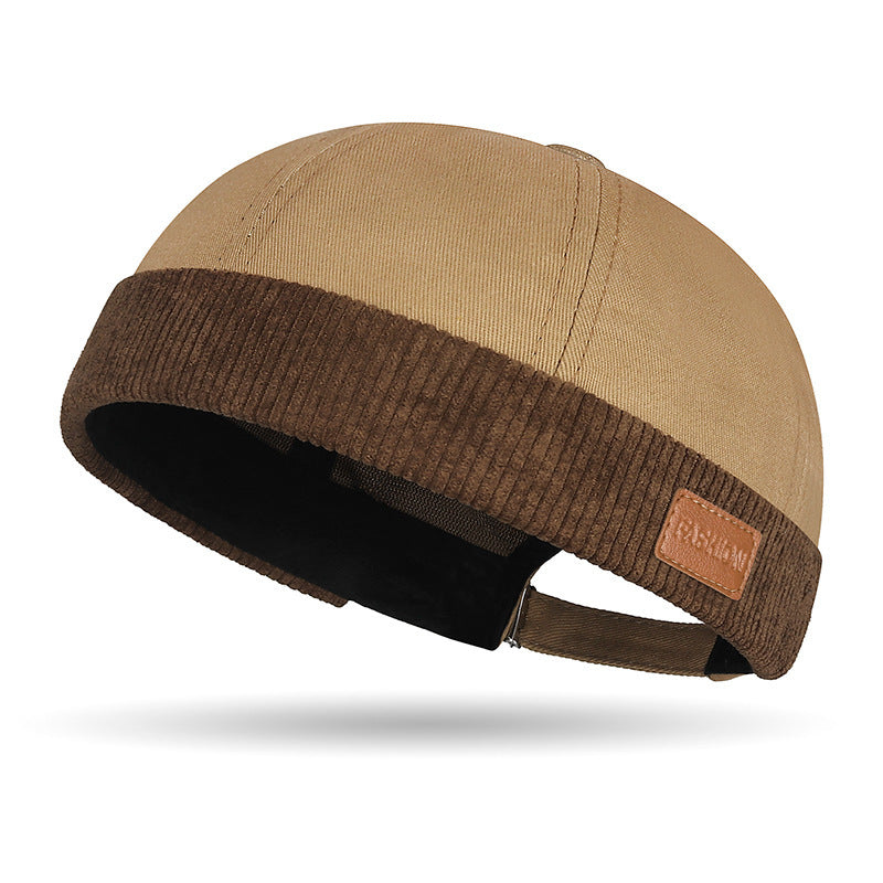 Bouchon casual Corduroy en bloc de couleur