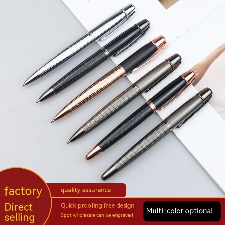 Stylo à rouleaux métalliques d'affaires Stylo à rouleaux gris bureau à base d'eau
