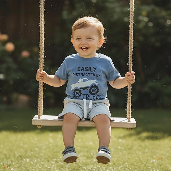 Baby Car Print Short-Sleeve Solid Color Shorts Casual Set