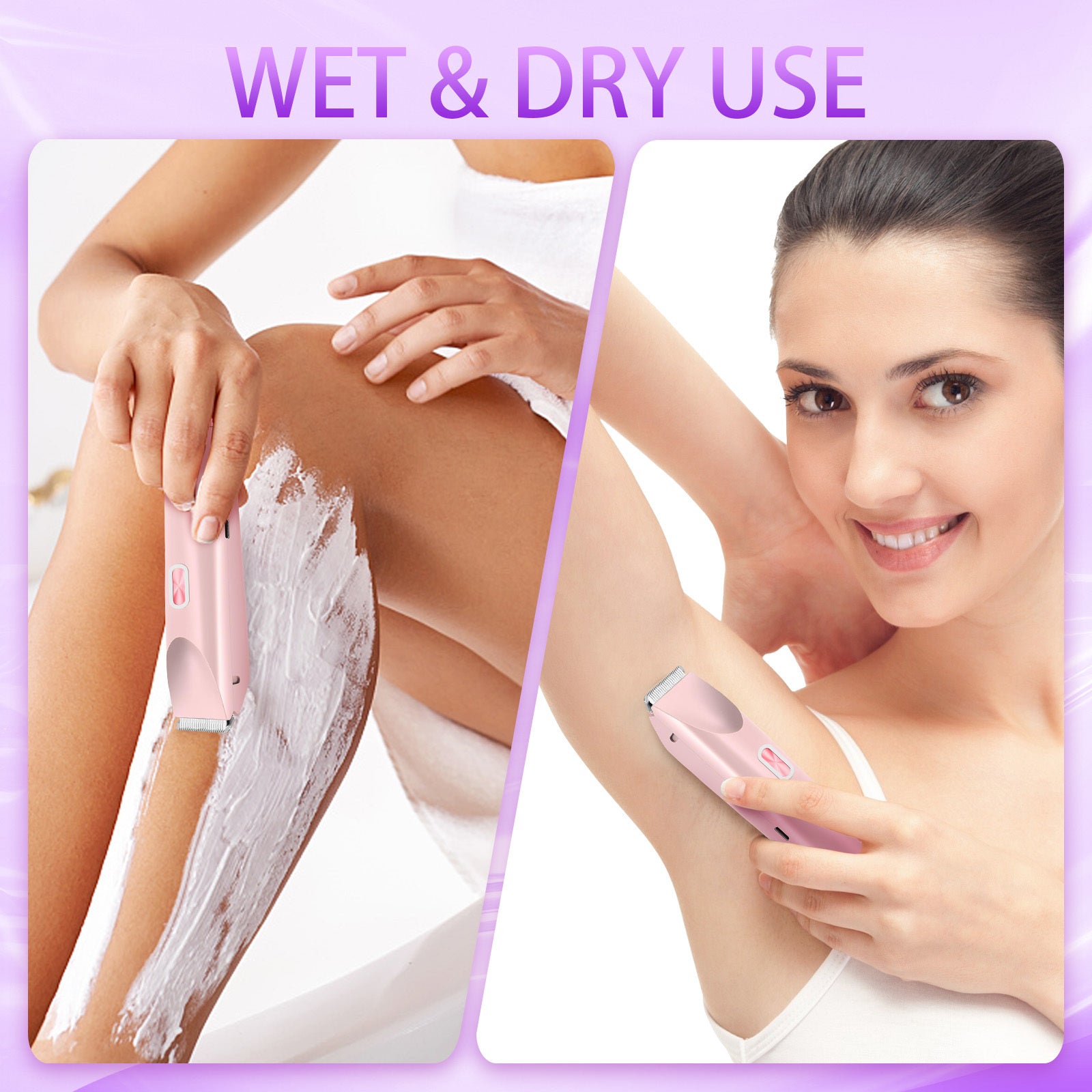 2-en-1 Rasoir avec tête de remplacement et brosse de nettoyage pour un accès précis de soirée de grooming