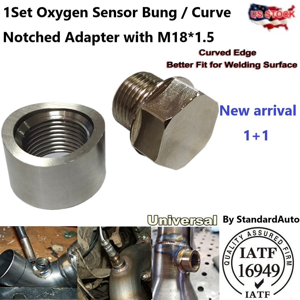 2 Sets Catalytic Converter encoched Style O2 capteur d'oxygène Bung et Plug M18X1.5