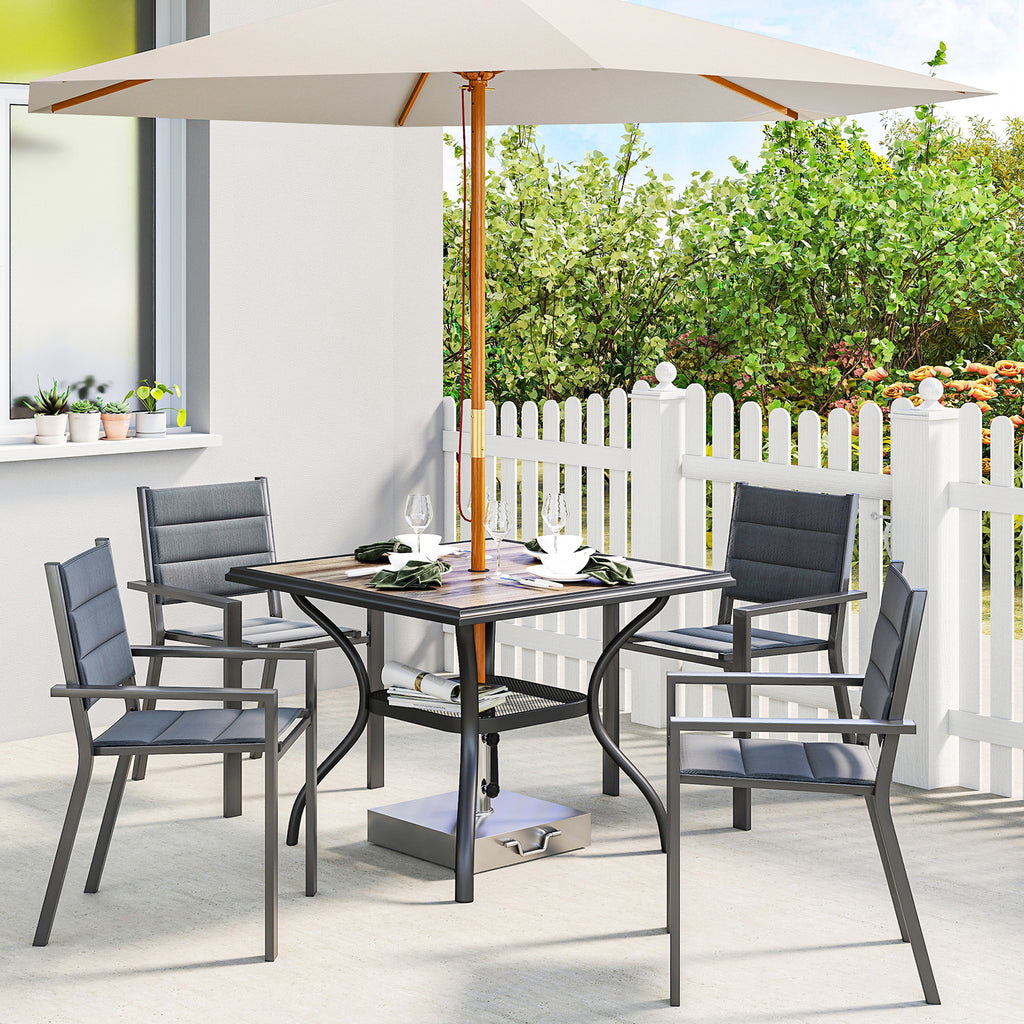 Table à manger extérieure carrée de 37" pour 4 personnes