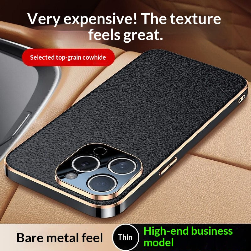 Étui de téléphone en cuir véritable haut de gamme Full Body Drop Proof Design