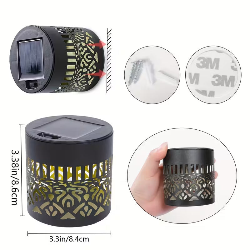Mandala Wrought-fer Lampe murale solaire étanche pour les paysages de cour