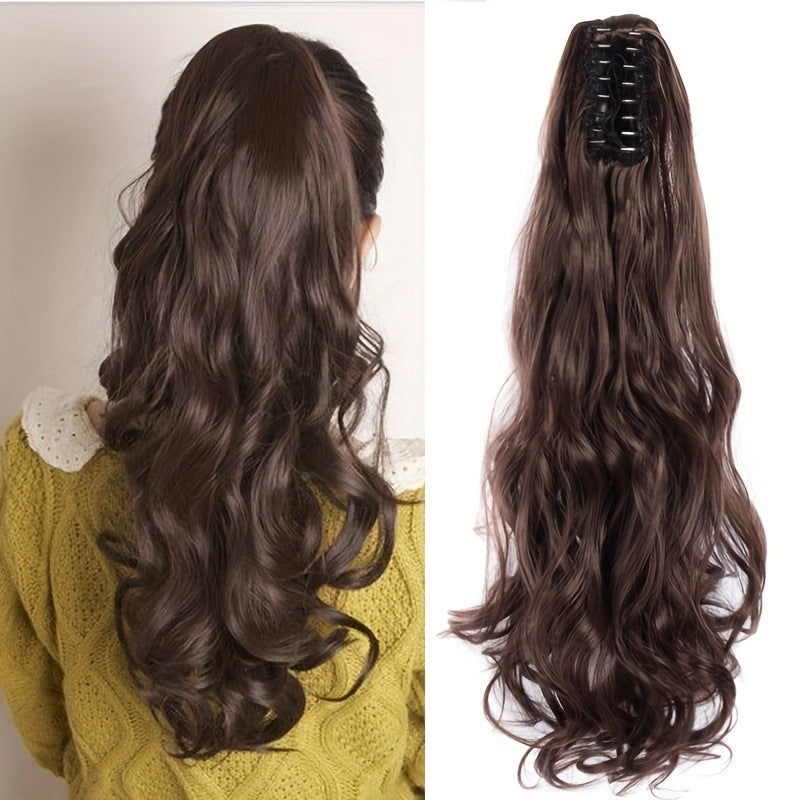 Gros cheveux griffes Wavy cheveux longs bouclés femmes haute queue de cheval