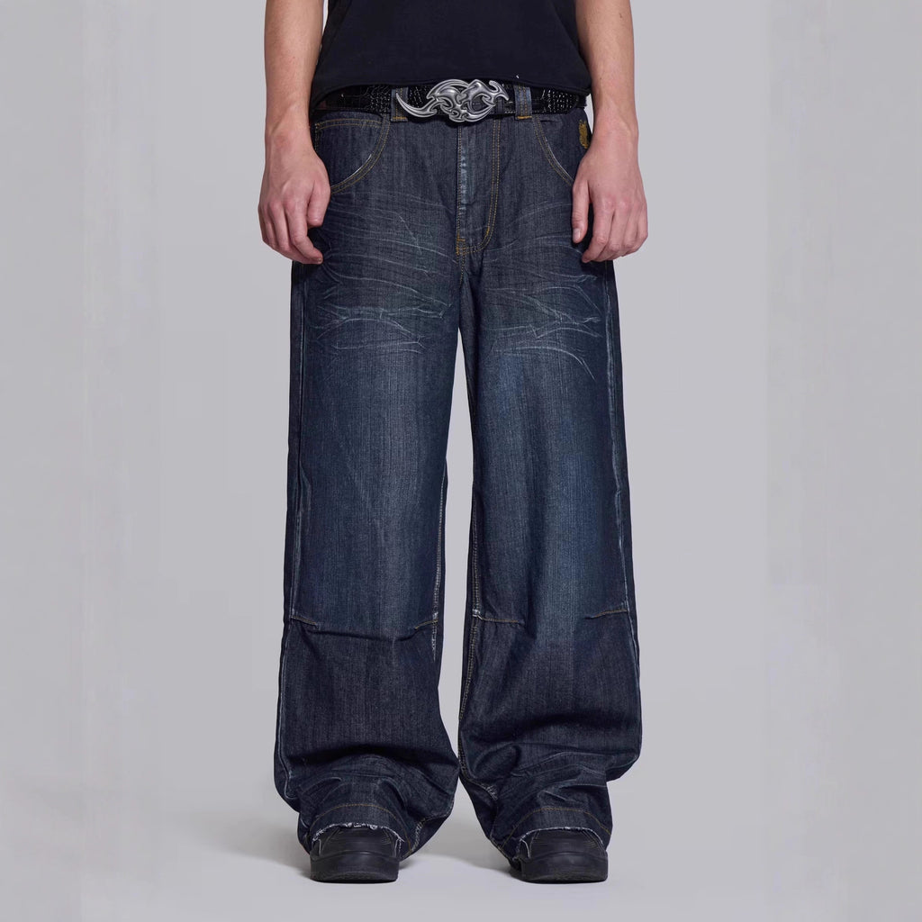 Hommes Relaxed-fit Vintage Patchwork-design Jeans