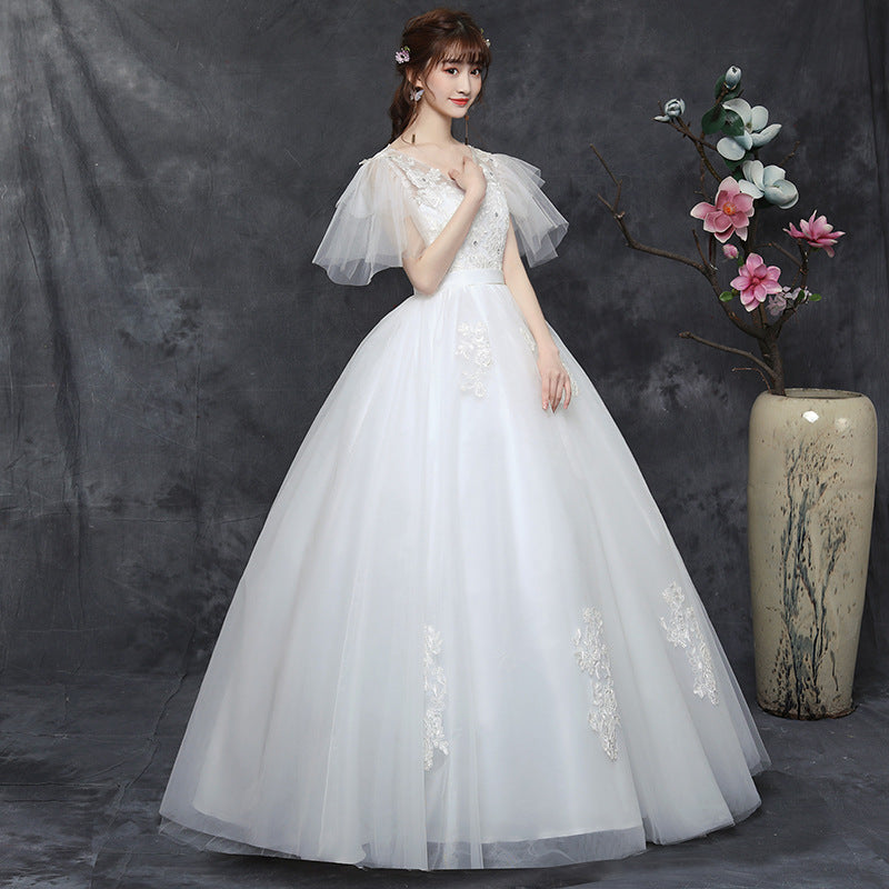 Grande taille Robe de mariée Fat Mariée Maître Robe de mariée a été mince et simple Studio