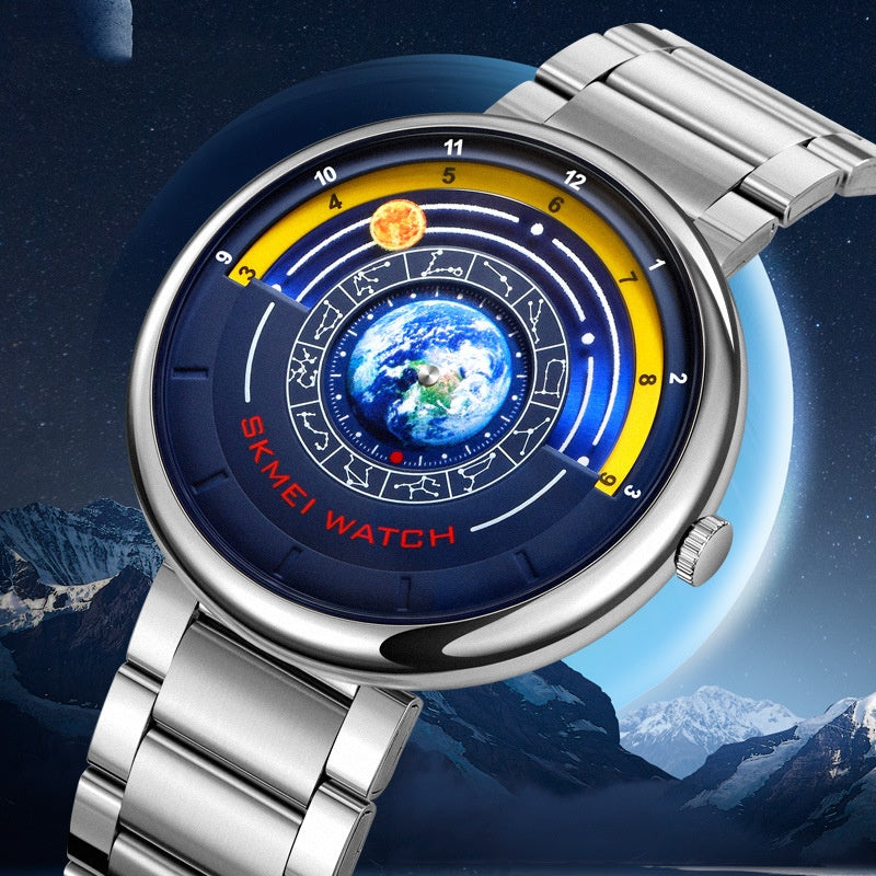 Trendy Quartz Watch Cool Blue Starry Dial
