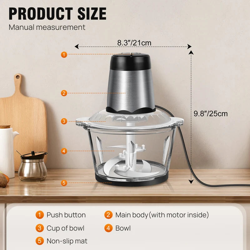 300W Electric Blender Mixer with 2L Glass Container