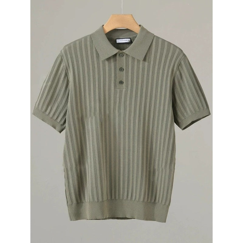 Trendy men's short-sleeved sweater