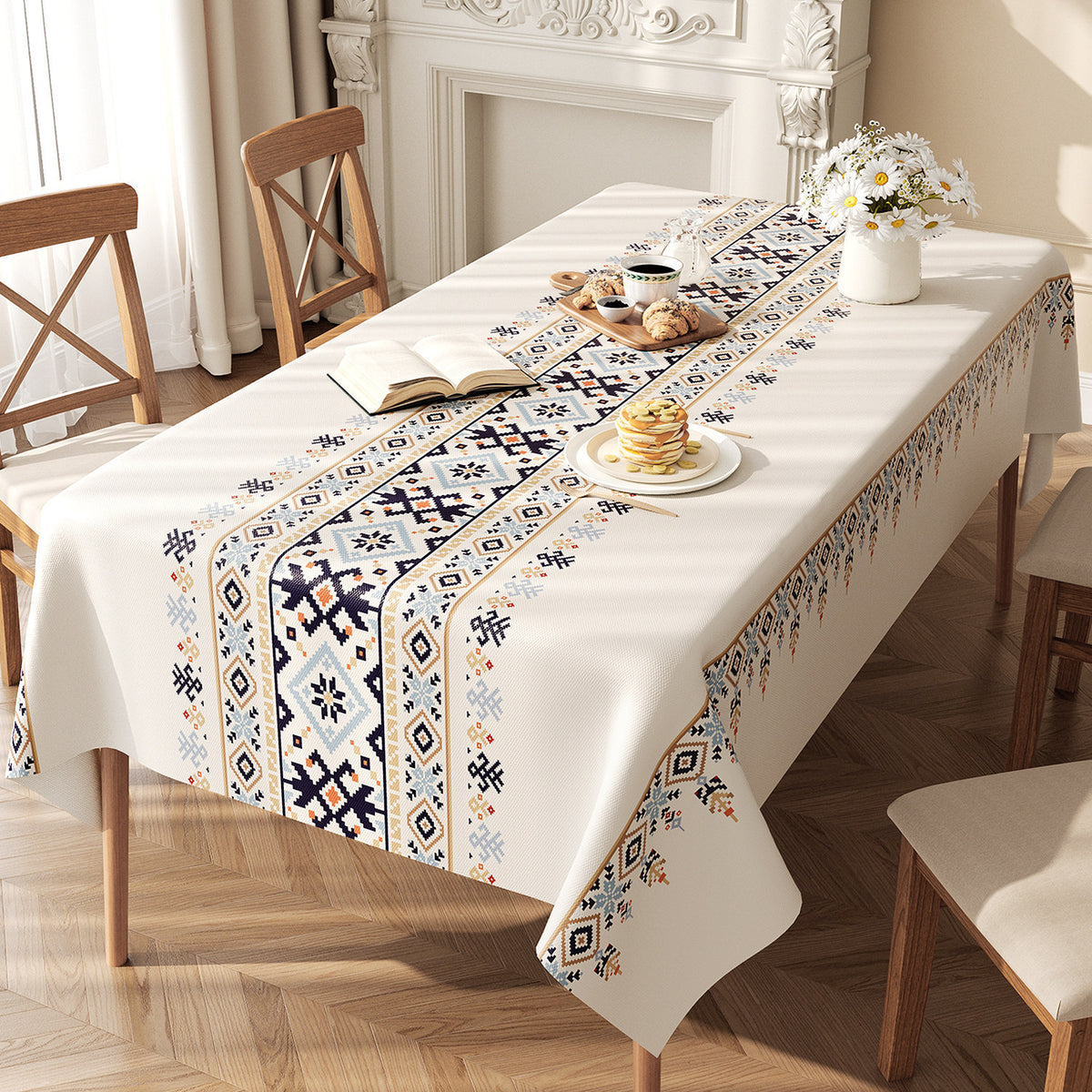No-wash, waterproof, oil-resistant, ethnic-style fabric