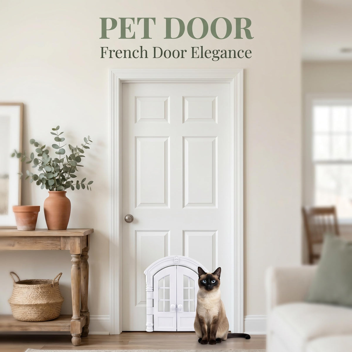 Interior cat flap door