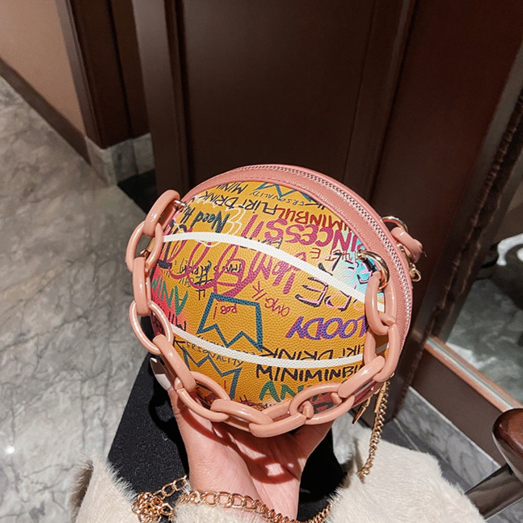 Sac Graffiti Basketball Handheld et Crossbody avec des lettres