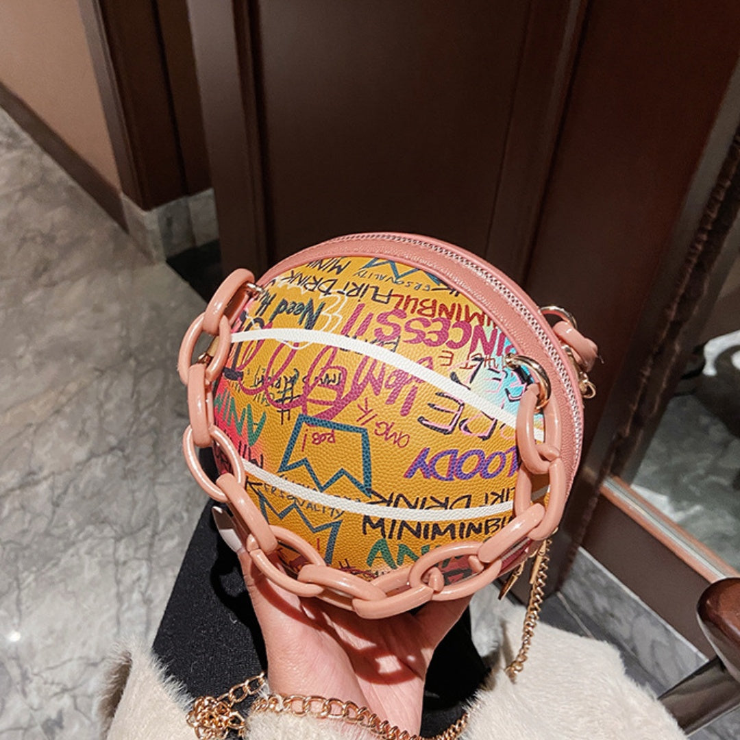 Sac Graffiti Basketball Handheld et Crossbody avec des lettres