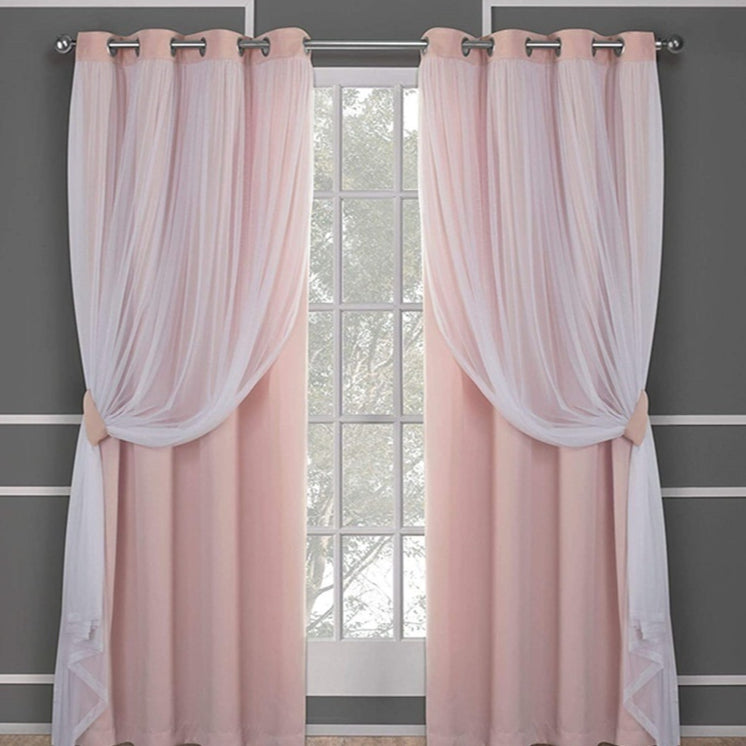 Revêtement double couche de dentelle Rideau