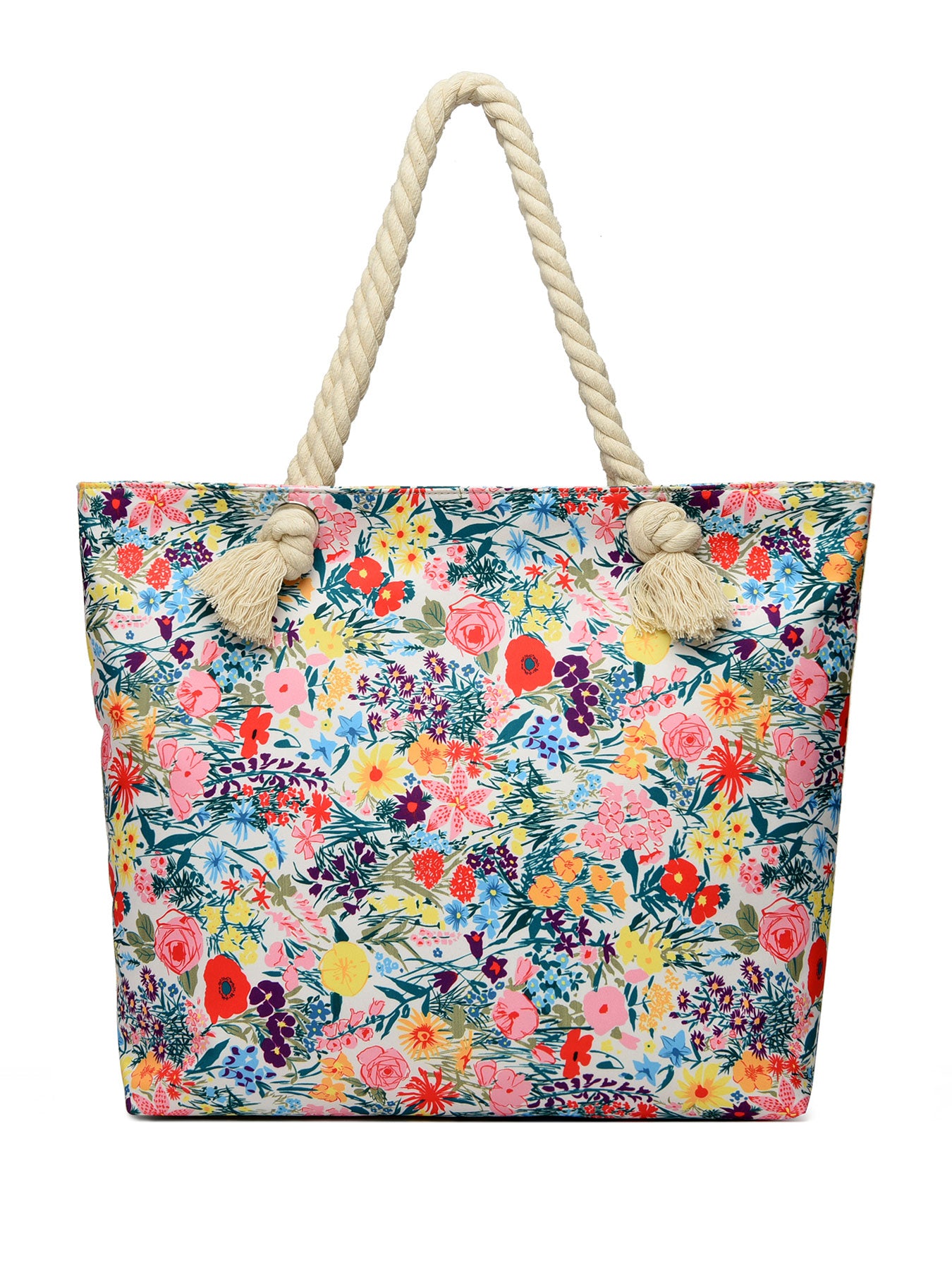 Uniquement prise en charge auto--Art Flower Pattern Sacs de plage pour les femmes