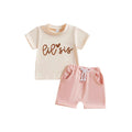 Ensemble de shorts à manches courtes imprimé occasionnel pour enfants