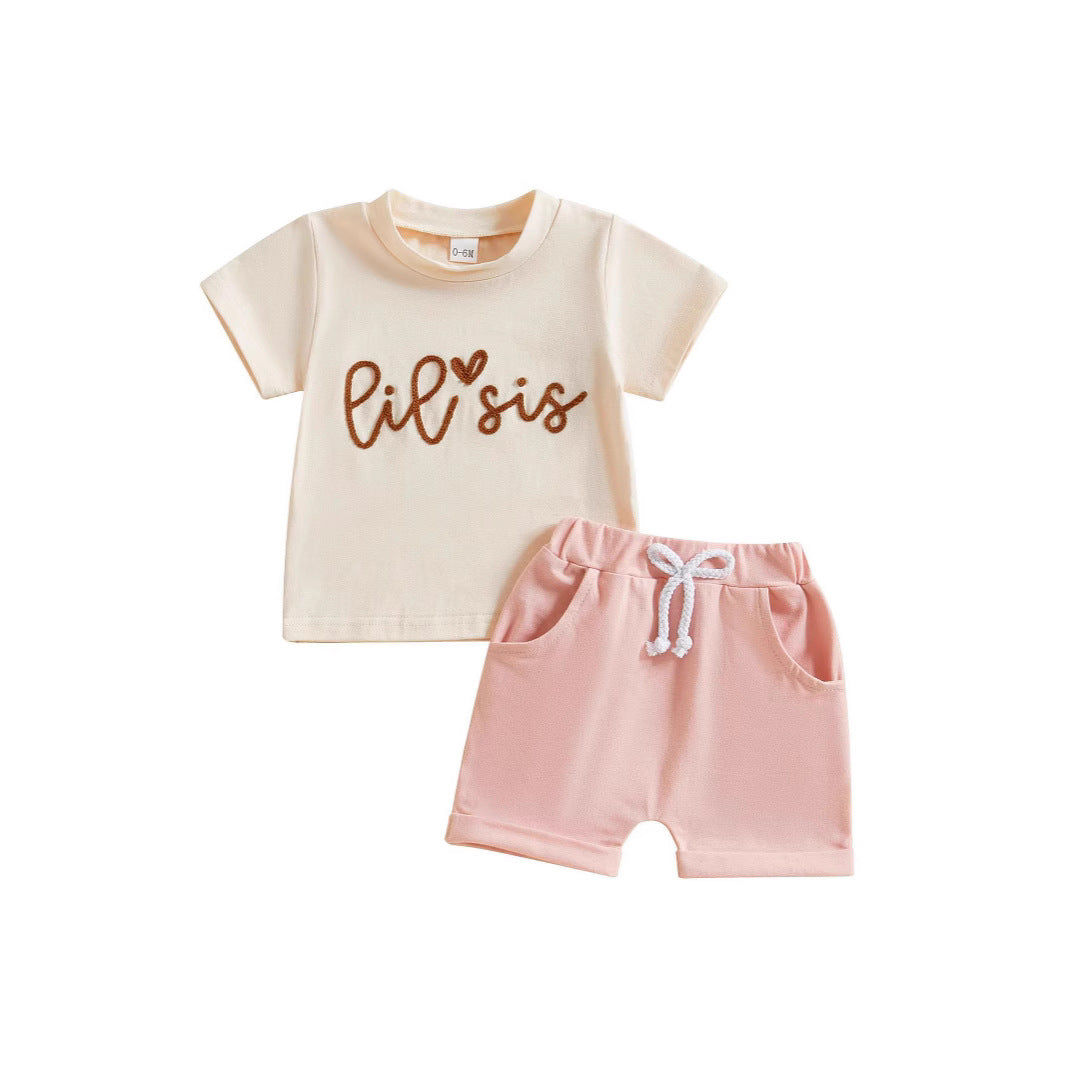 Ensemble de shorts à manches courtes imprimé occasionnel pour enfants