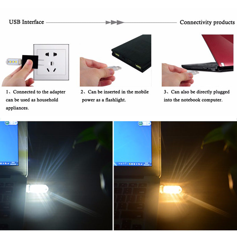 LED lumière de nuit ordinateur lampe de bureau Power Bank Mobile Power Highlight Portable