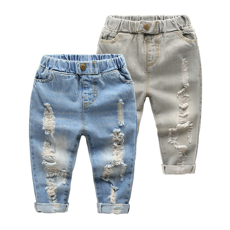 Pantalon pour enfants Ripped Jeans Printemps et Automne