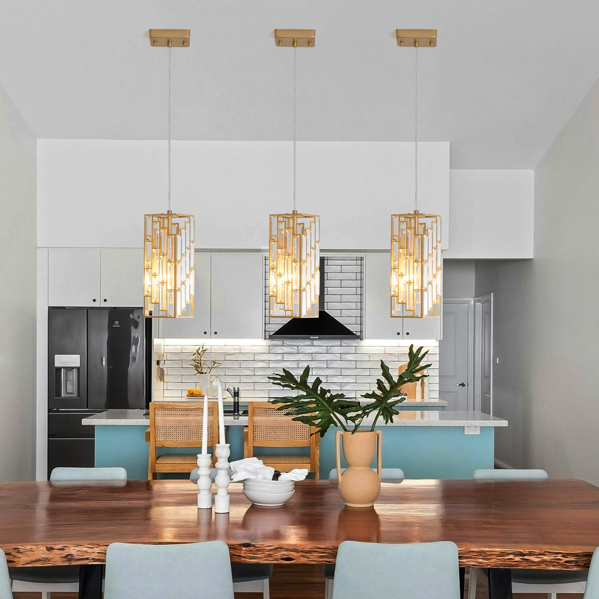 Lumière Pendentif cristal moderne 4 pouces - 3 Pack