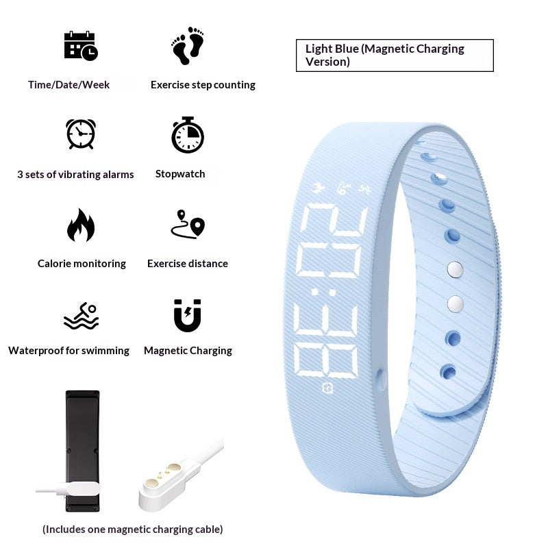 Smart Sports Watch pour les hommes et les femmes Imperméable avec la fonction Timing Silent Vibration Alar