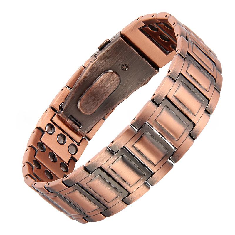 Rétro-chic Magnetic Therapy Bracelet en cuivre rouge Niche et Premium en cuivre pur