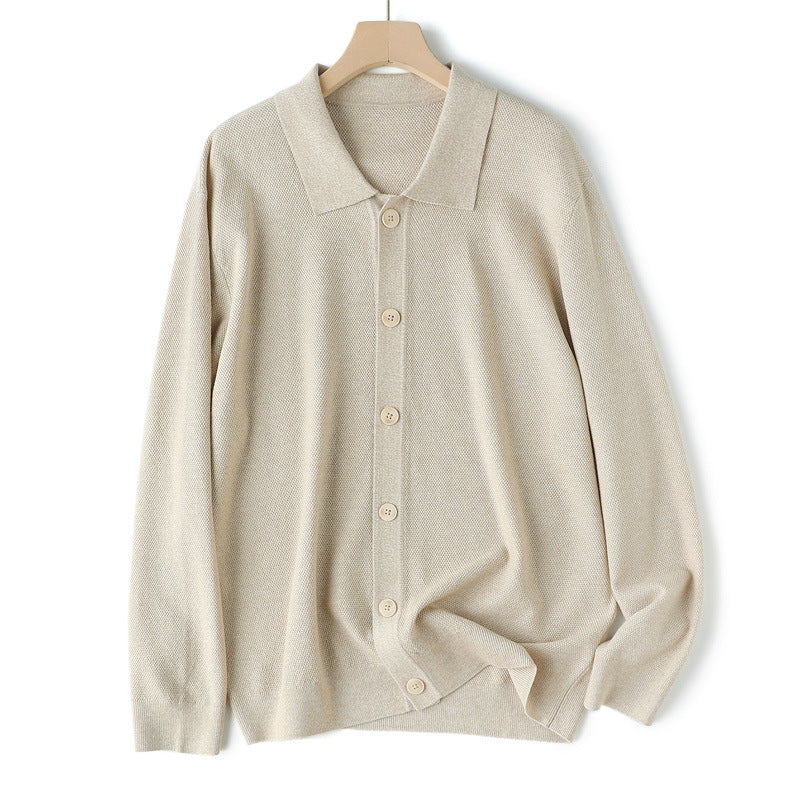 Veste de sweater collaré style argent vieux hommes
