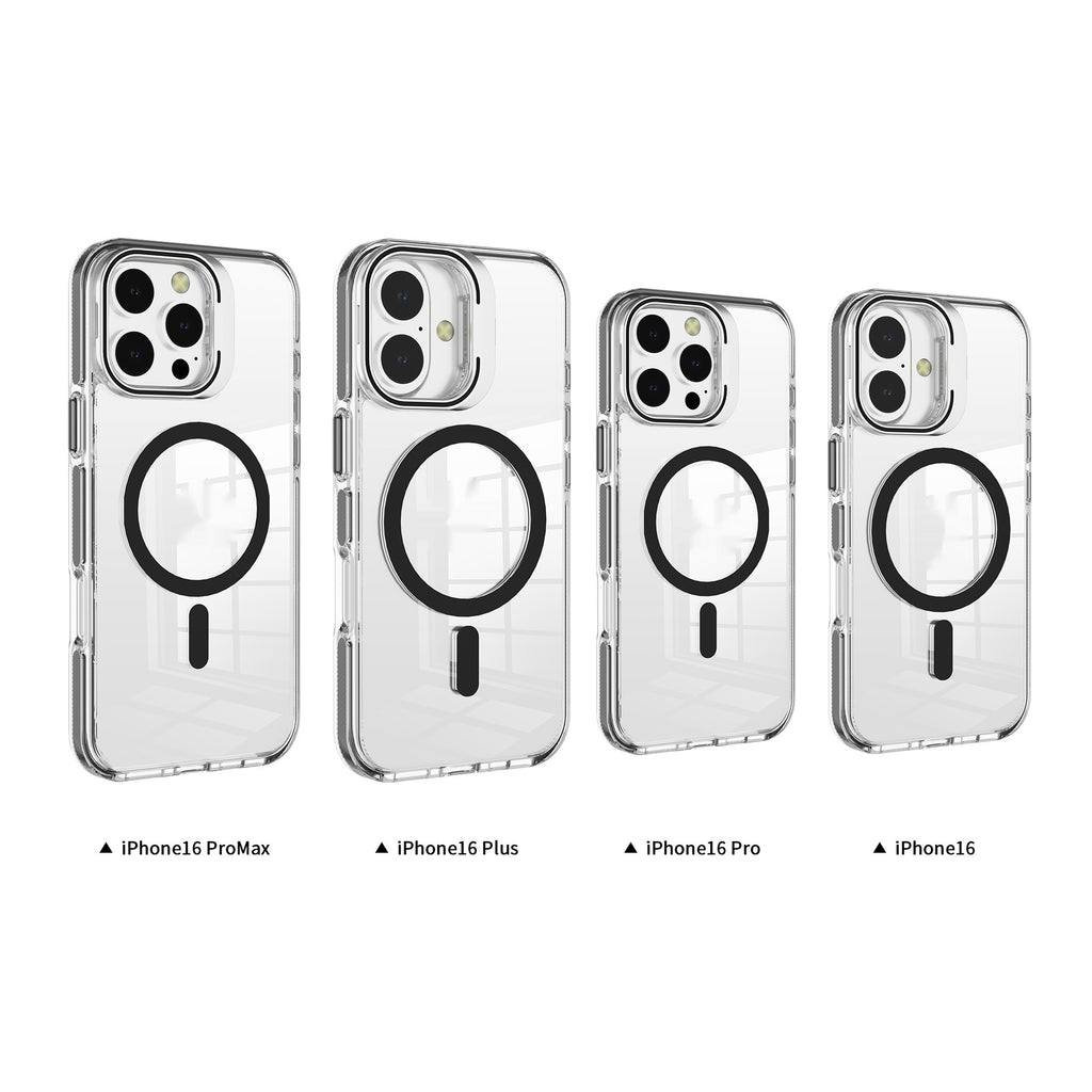 Cas de téléphone magnétique transparent avec boîtier de protection de film de lentille