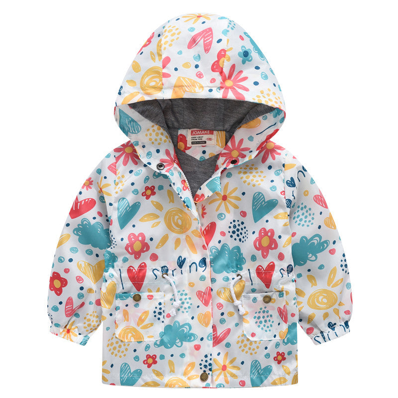 Le printemps et l'automne mince à capuche bébé mignon Zipper veste pour enfants
