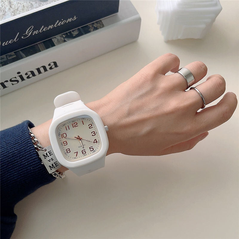 Étudiant en couple Mode simple Square Montre électronique numérique