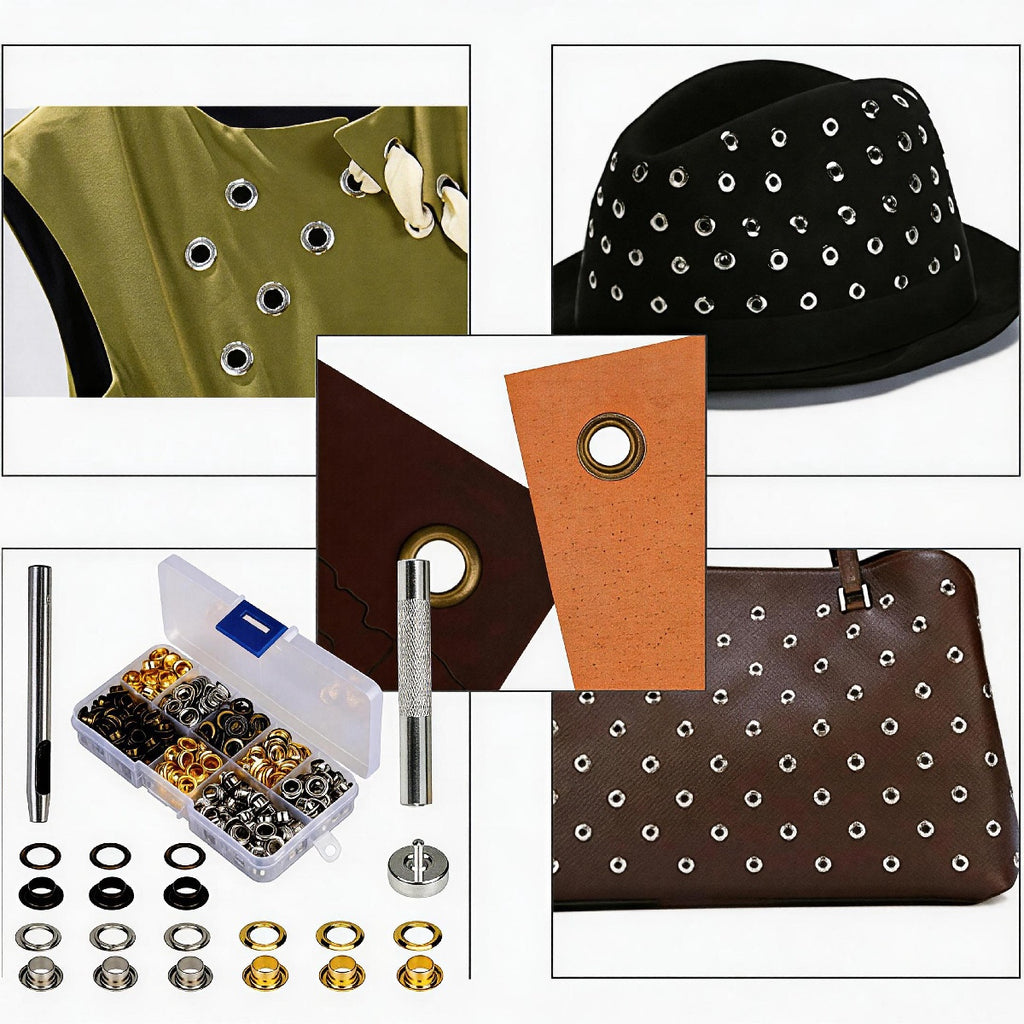 Ensemble de oeillets en métal avec outil d'installation – 100 oeillets de différentes tailles – Eyelet complet K