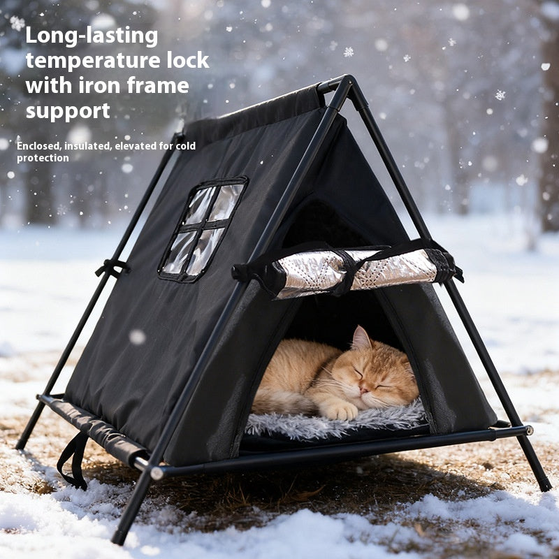 Neste de chat hiver chaud plein air Quatre saisons Température universelle de l'écluse longue durée