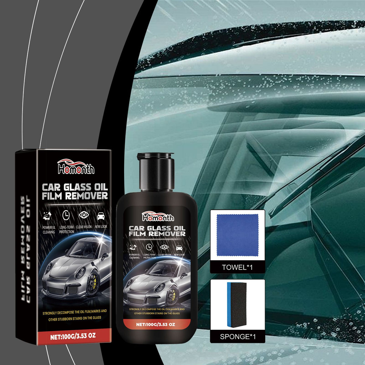 Kit d'enlèvement de film d'huile de verre automobile HOMONTH