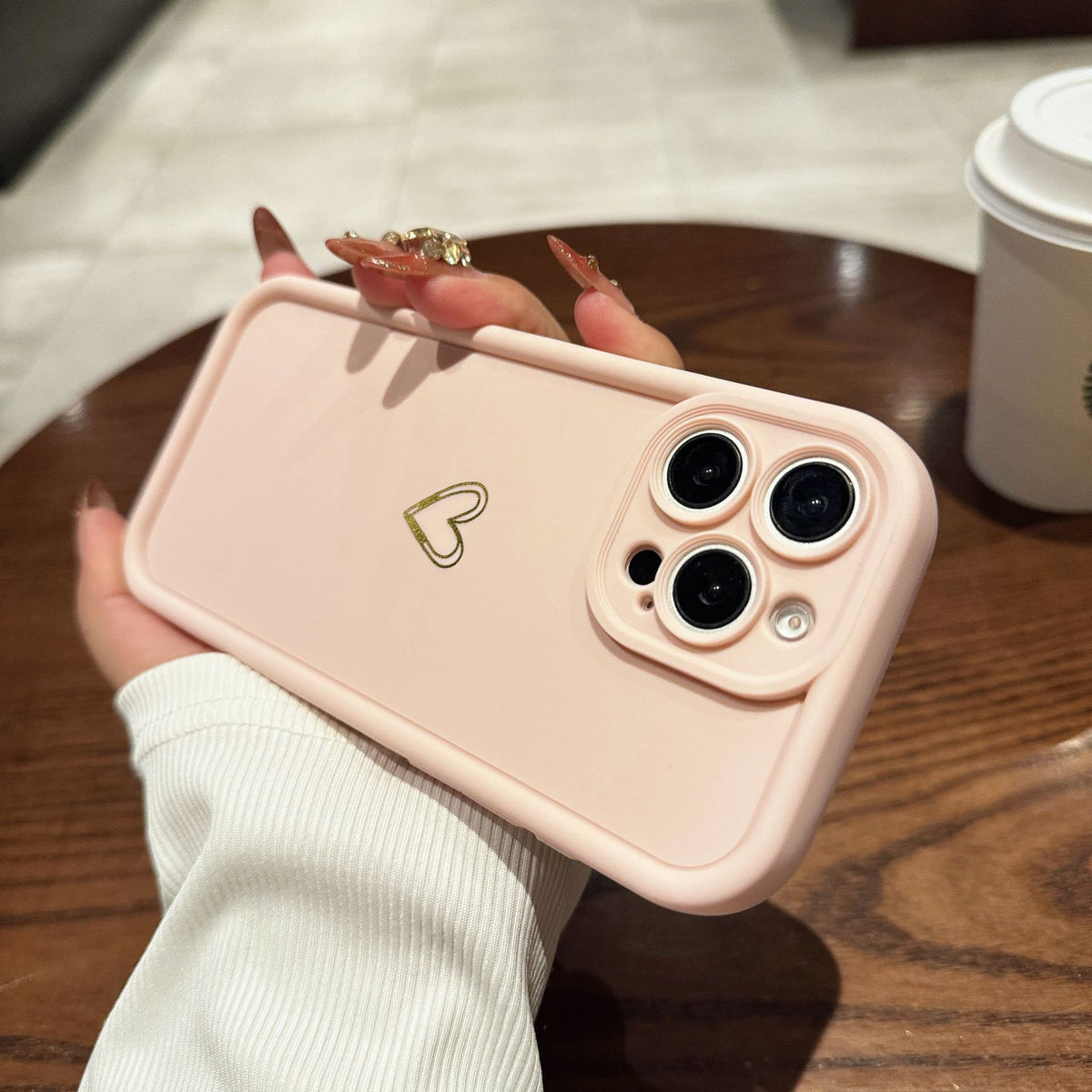 Étui de protection pour l'amour simple avec couverture téléphonique en acier givré de sable