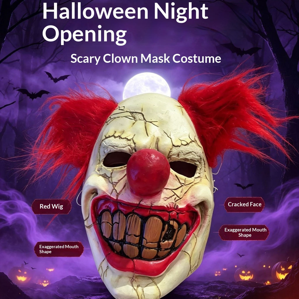Scary Clown Masque Soft Silicone Halloween fête Prop