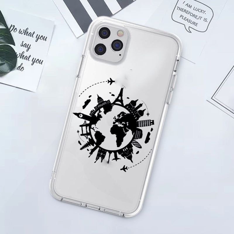 Carte de mode Étui téléphonique en silicone transparent