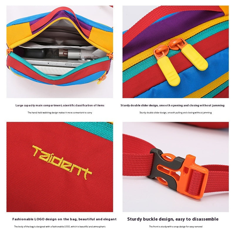 Sports de loisirs de plein air Sac à main à une épaule Sac à voile couleur Dopamine