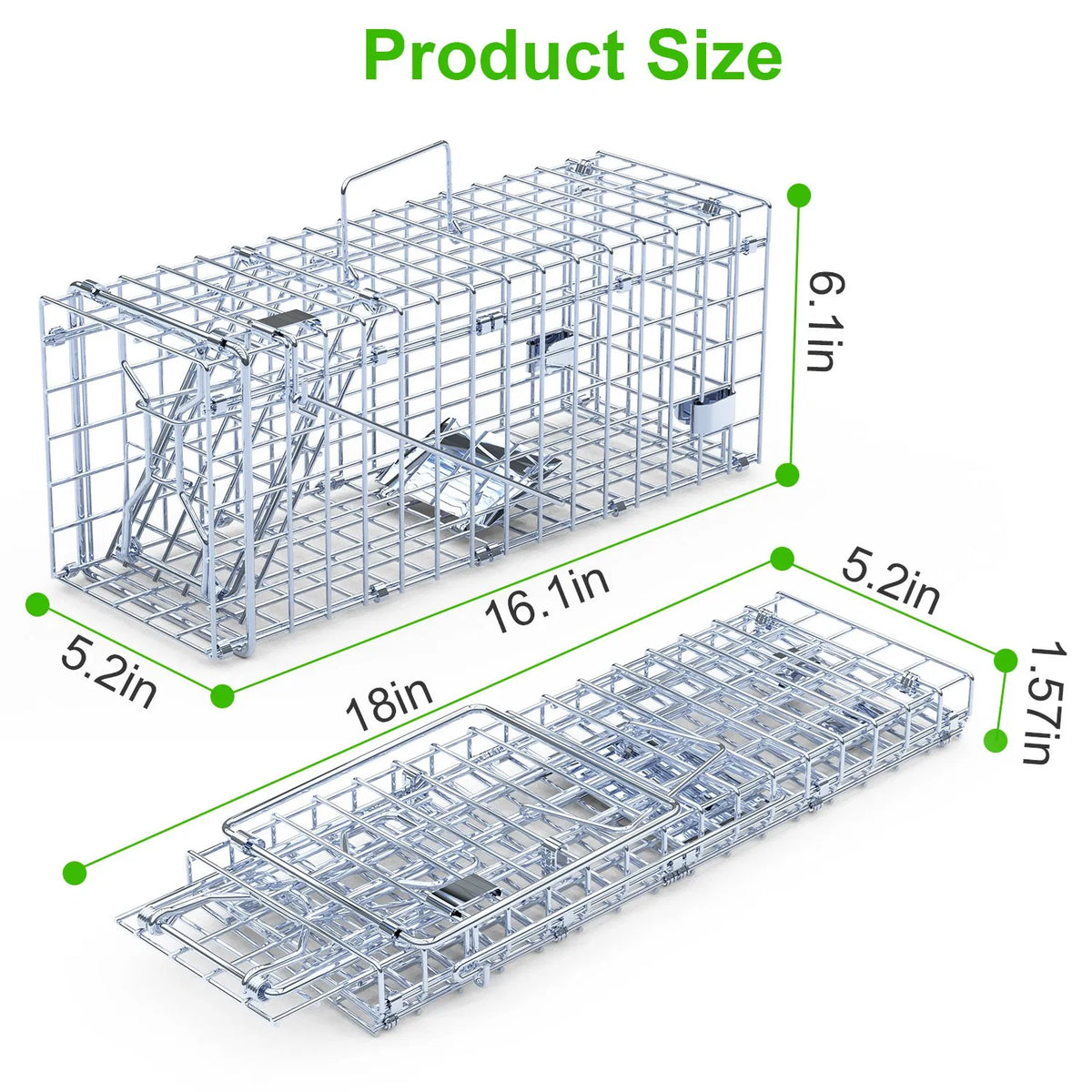 Cage de piège à rats réutilisable à haute sensibilité 2Pack – Déclencheur d'un lot rapide
