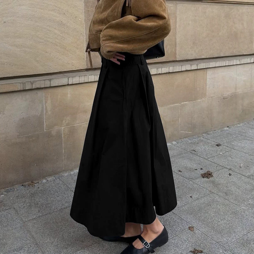 Minimiste taille haute Slimming jupe Midi pour femmes