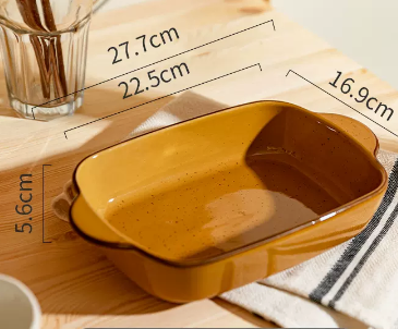 Plateau de riz cuit Bol de cuisson en céramique avec deux oreilles plaque micro-ondes de ménage