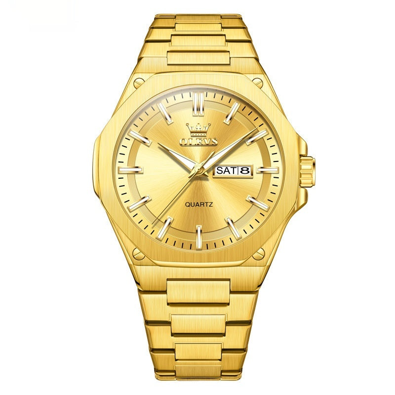 Montre Quartz homme double date imperméable