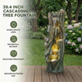Fontaine de chute d'eau pour les jardins extérieurs et les jardins de patio comprend une LED L économe en énergie