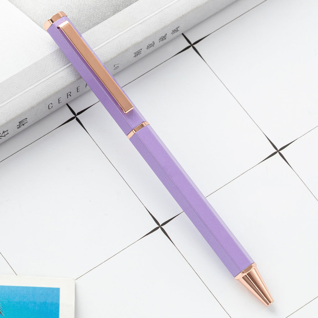 Stylo à rotule métallique simple à six angles
